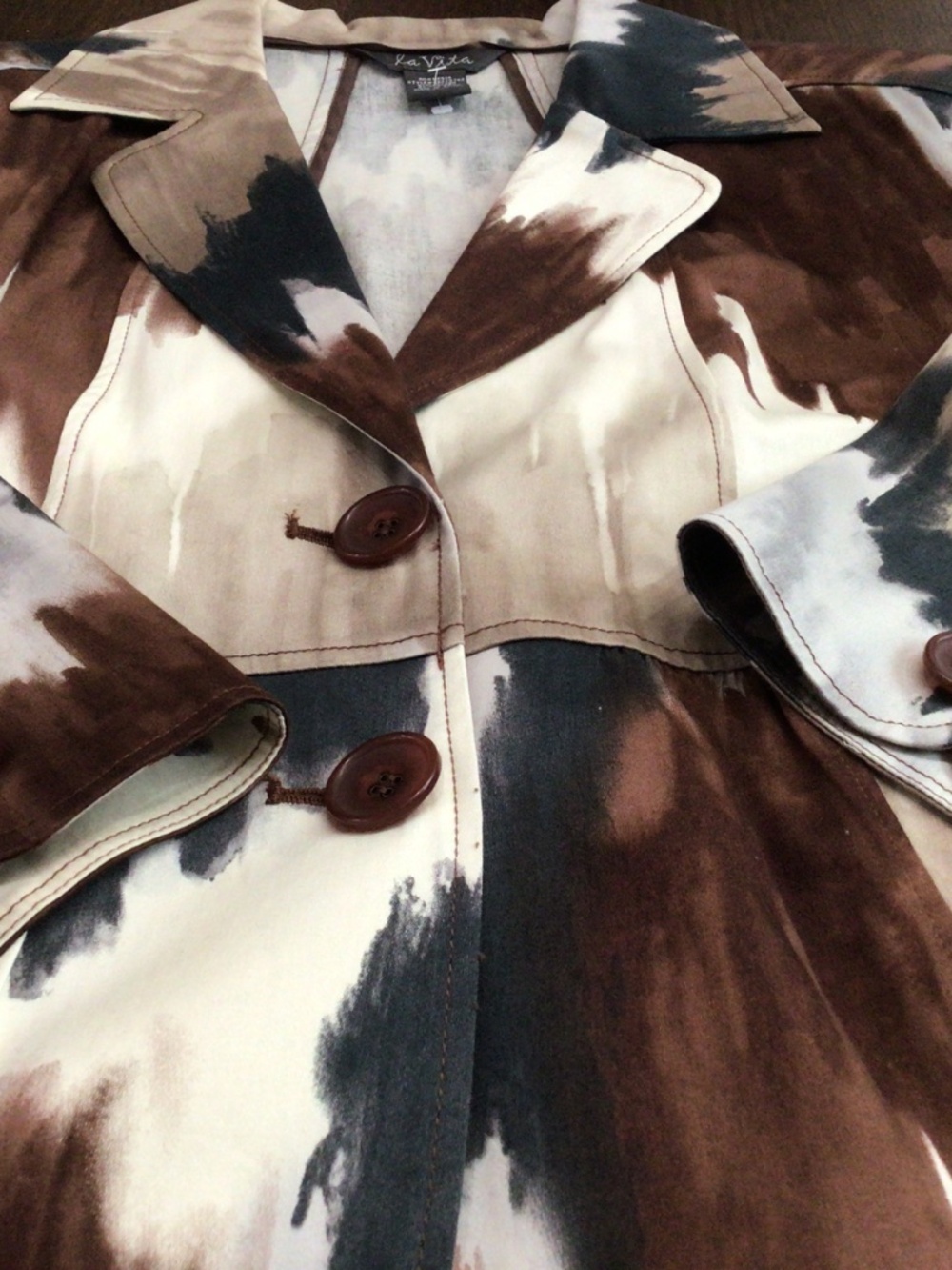 La Vita lightweight blazer. Size m. Great vibrant earth ton colors. Great shape - Picture 3 of 8
